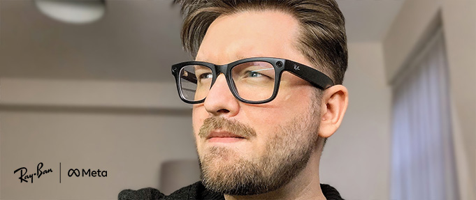Person wearing Ray-Ban Meta AI Glasses